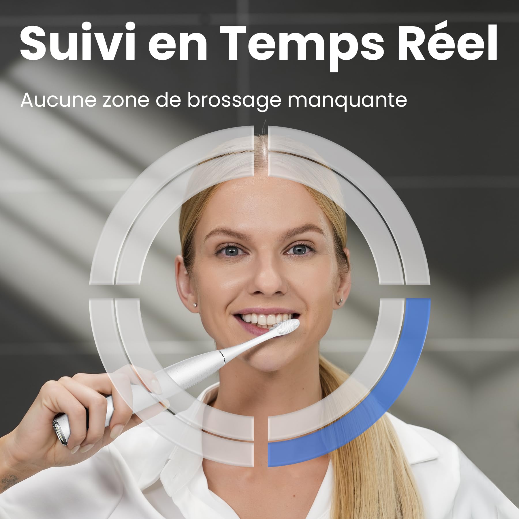 Oclean X Pro Elite Brosse à Dents Électrique, Écran Tactile Intelligent Silencieux 45db, 4 Modes & 32 Niv d'intensité, 35 Jours d'autonomie, Minuteur et APP, IPX7, Gris Cadeau Noël