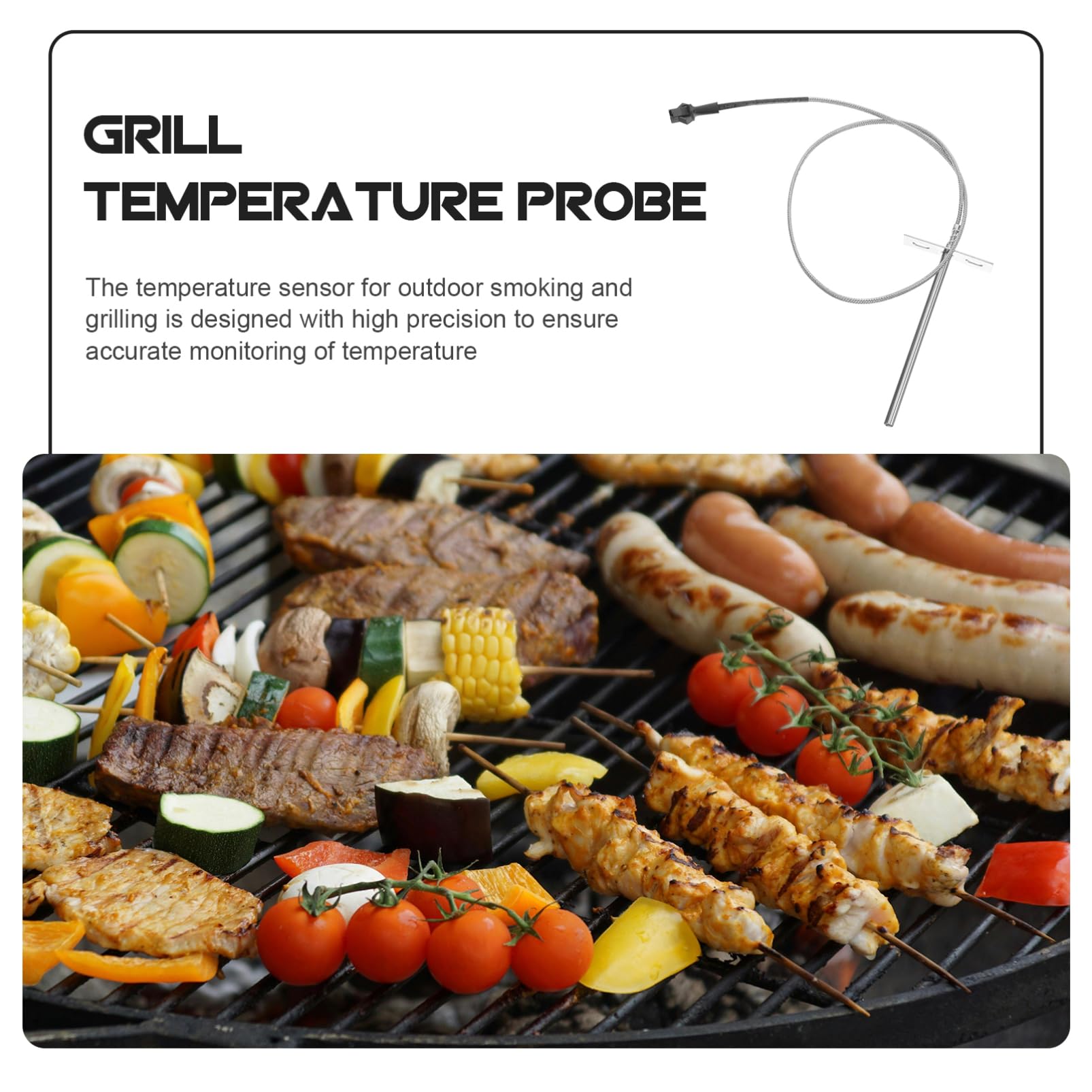 Mikikit 5 Set Temperatura per Termometro per Bbq Smoker Compatibile con Diversi Facile Installazione e Materiali Resistenti Temperature