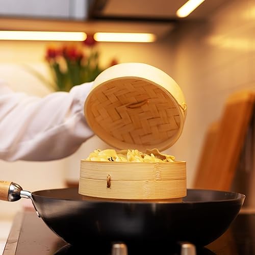 Vista 23 de Joyce Chen Cestas de vapor de bambú de 2 niveles, 10 pulgadas