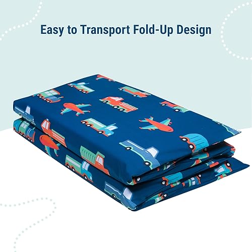 Vista 4 de Wildkin Funda de algodón para siesta para niños, suave, solapa cosida, duradera y se adapta a alfombrillas de vinilo de 1.5 pulgadas, transporte
