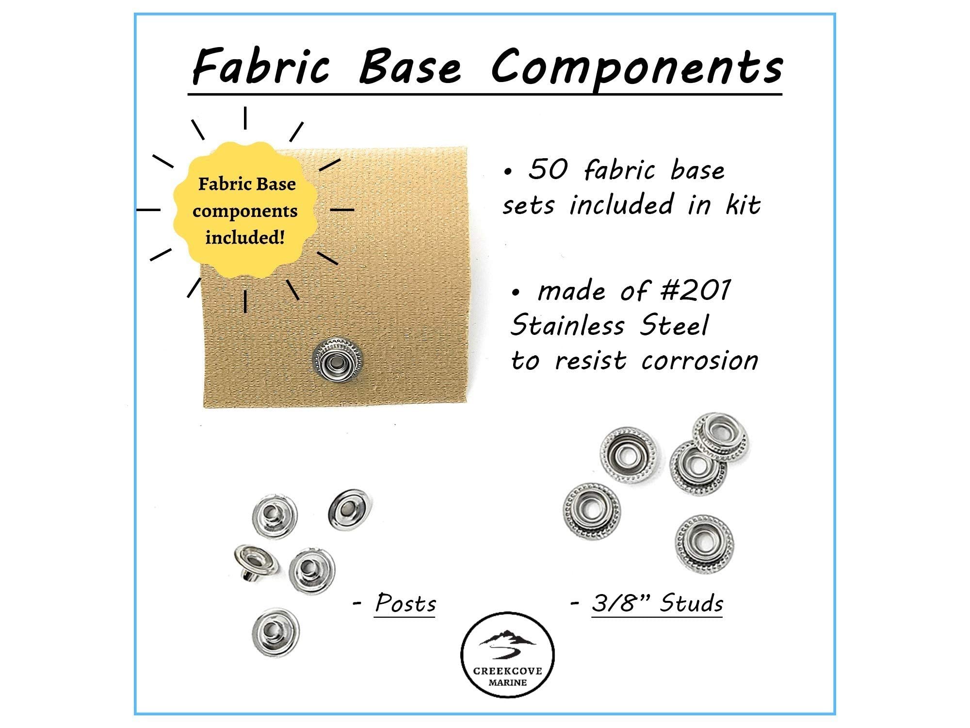 Buy CreekCove Marine Canvas Snap Button Kit 228 Piece Marine Grade