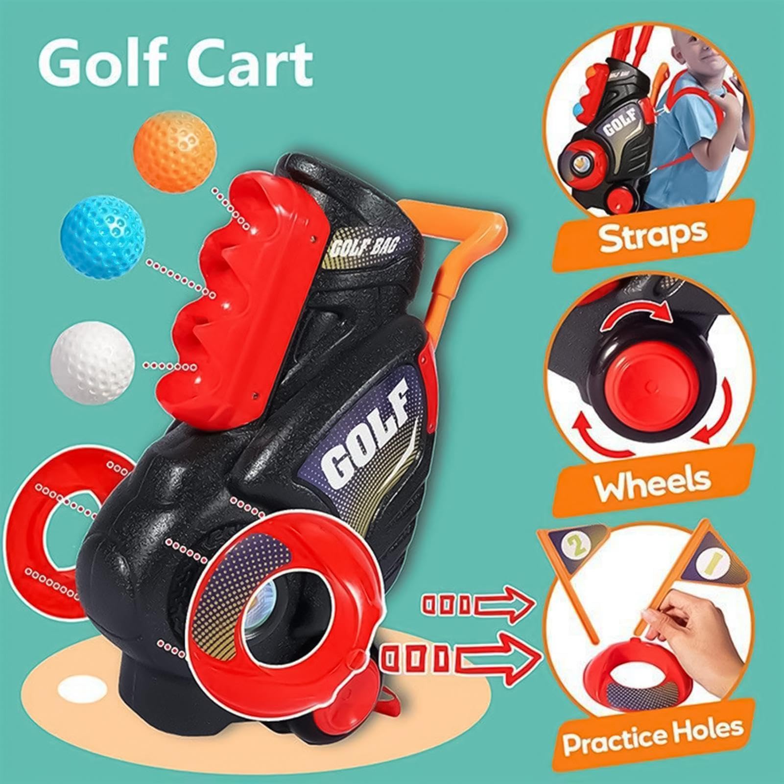 Palos de Golf para Niños 3-5 juguete deportivo de entrenamiento de