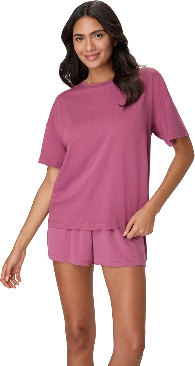 Hanes Conjunto de pijama para mujer, conjunto de pijama cómodo para mujer, ropa de estar por casa Originals SupertSoft, camiseta y pantalones cortos para dormir