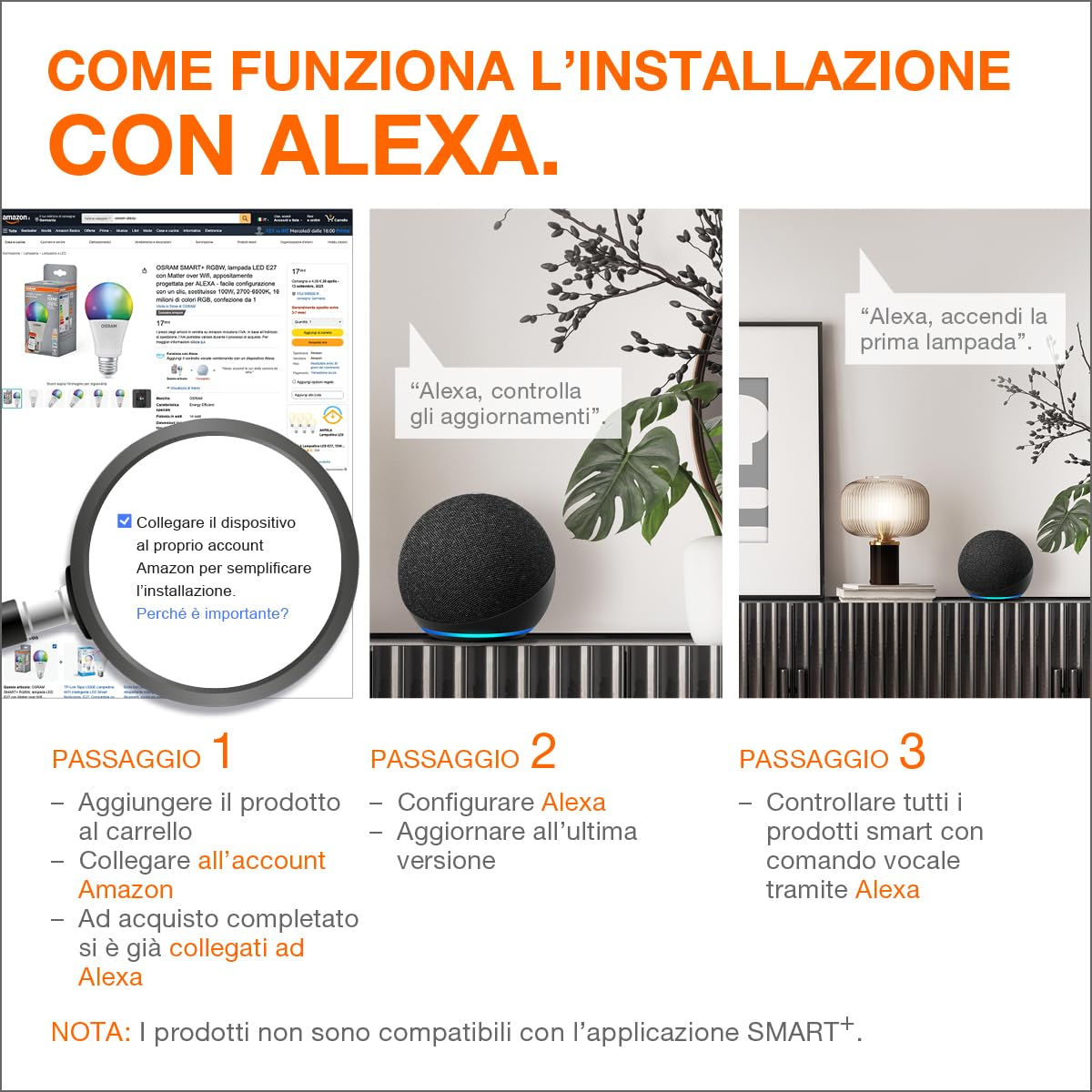 OSRAM SMART+ RGBW, lampada LED B22d con Matter over Wifi, appositamente | , LED Lamps, 60.00 Millimetres dia, , confezione da 4