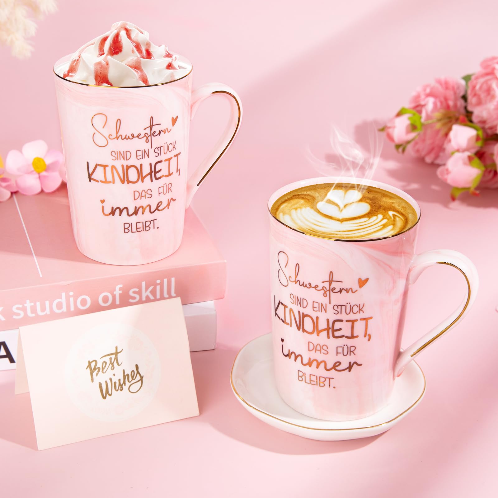 Tasses U00e0 Cafu00e9 Cadeau D'anniversaire Pour Femme, Tasses De 350 Ml, Bougies Parfumu00e9es