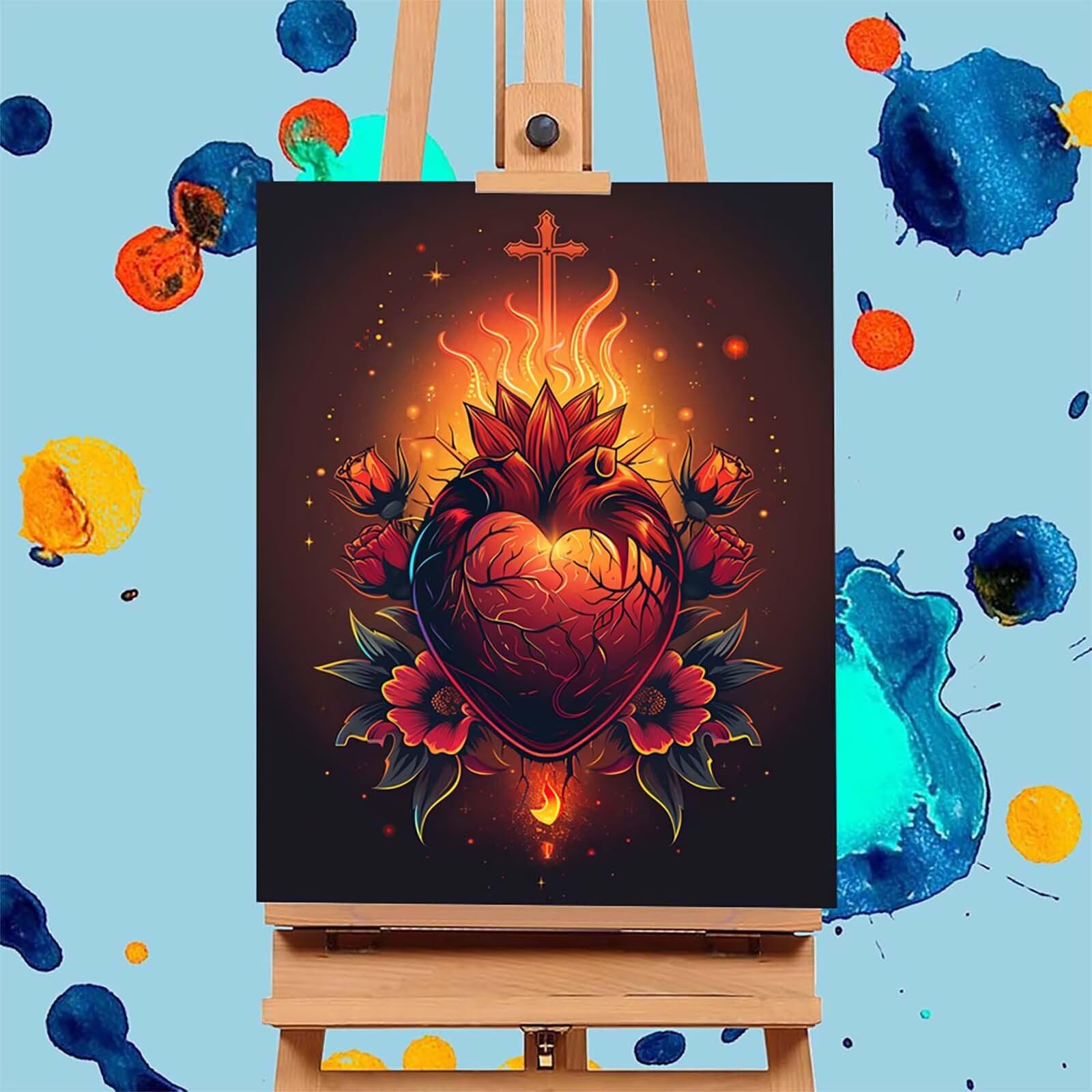 Malowanie w kształcie serca po numerach dla dorosłych, kwiat dla dorosłych, rękodzieło, akrylowy pigment, zestaw do rysowania ze pędzlami, hobby dla kobiet, dekoracja ścienna domu, prezenty dla kobiet