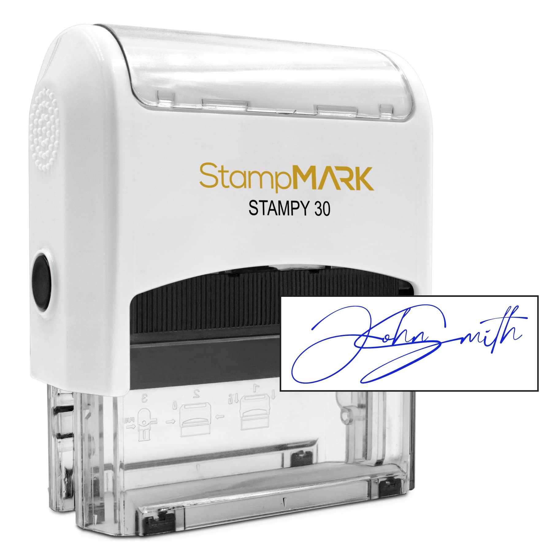 StampMark Customized Signature/Logo Stamp - Medium Size - Choose from 15 Ink Colors