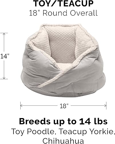 Miniatura 2 de Furhaven cama para mascotas, para gatos y perros pequeños, cama relajante y envolvente con pelo de visón afelpado y aterciopelado, lavable, gris