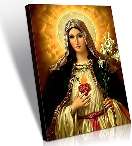 Lienzo enmarcado de la Virgen María, decoración religiosa, lienzo católico, impreso, decoración de pared, cuadro bíblico, sala de dibujo, iglesia,