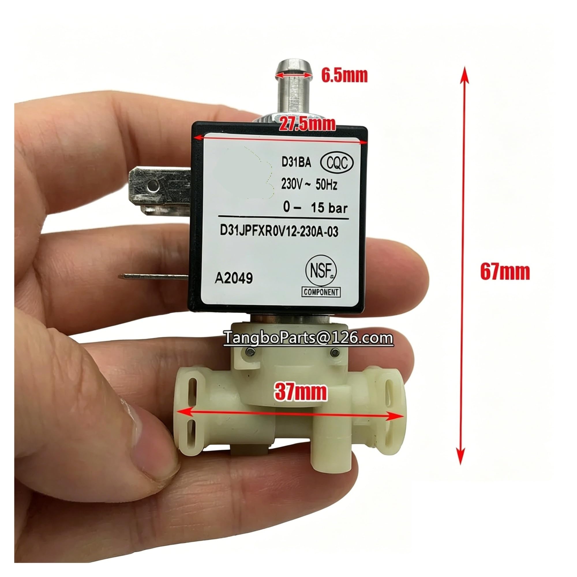 Valvola A Solenoide for Valvola Dell'acqua for Macchina Da Caffè Valvola A 3 Vie, Compatibile Con ODE, LIV05230AY0-15BAR 230 V, Pezzi Di Ricambio Di Ricambio for Macchina Da Caffè