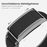 SimpleThings Bracelet for Amazfit Helio Strap with Metal Case, Nylon Elastic & Adjustable Sports Armband Compatible with Zepp Amazfit Helio Strap Fitness Tracker, Nylon - 3