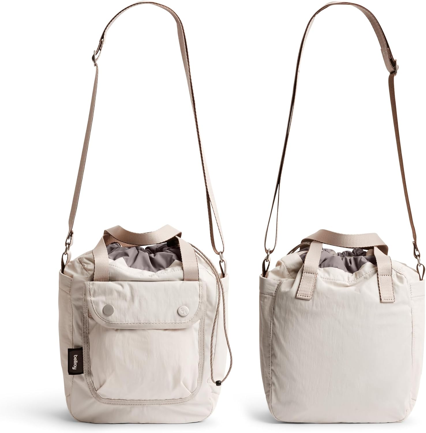 Bellroy Cinch Bucket Bag (compact 9 liter lightweight crossbody bag with external organization, internal zip pocket, adjustable shoulder strap, and adapts to be carried three ways) - Oat - Image 4