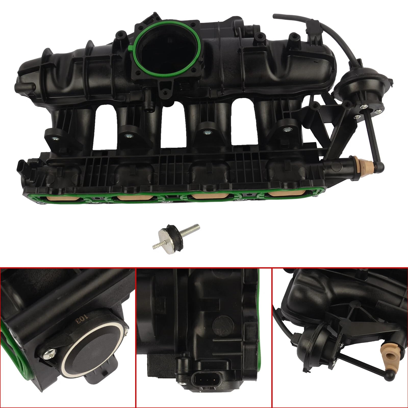 Ansaugkrümmer Ansaugbrücke Kompatibel mit A4 B8 1.8 TFSI Petrol 2008-2013 CABD CABC CABA Ersatz für 06H198211A