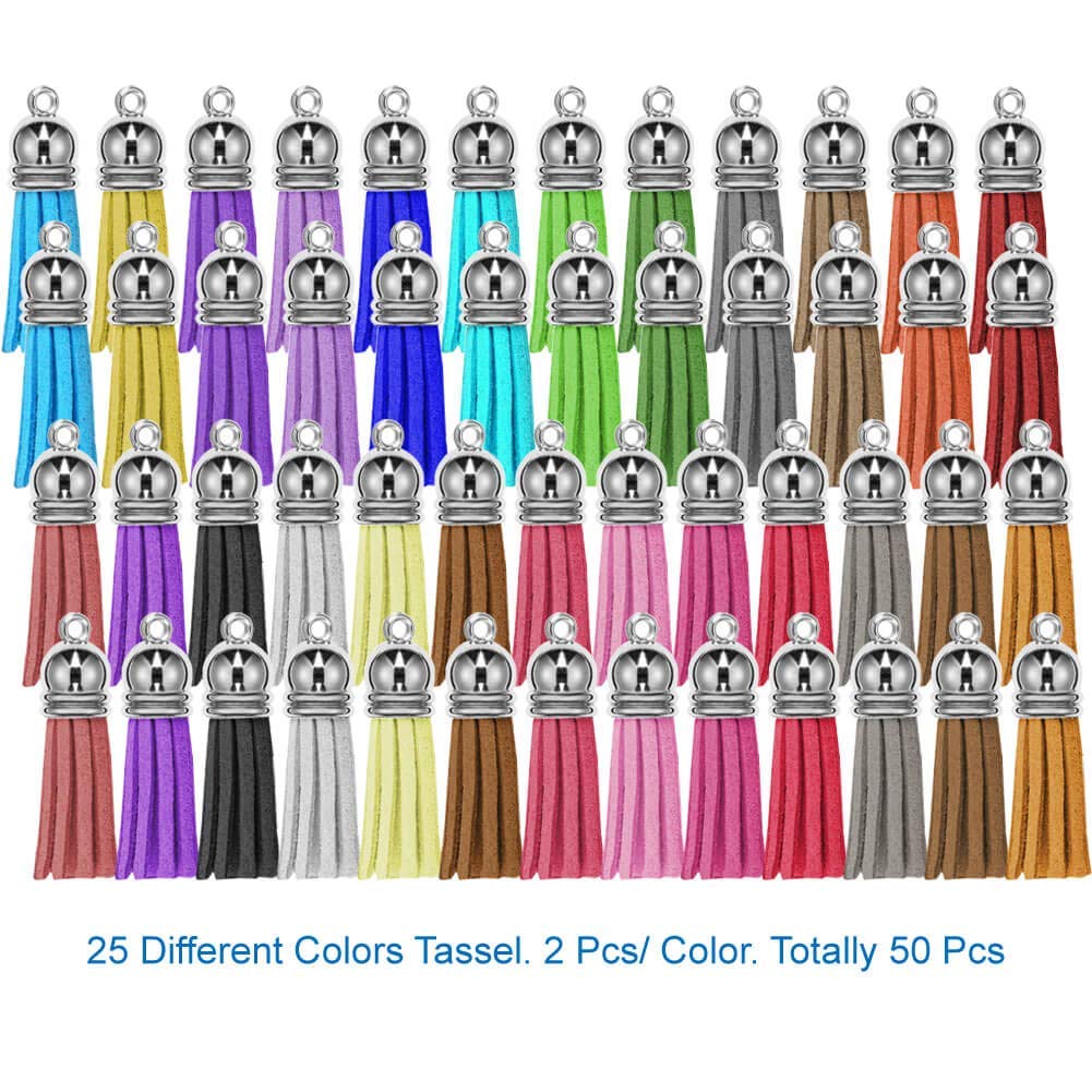 DIY Crafts Pack of 36 Pcs Set, Equal Ratio Tassel Keychain Jump Ring, Jump Rings Faux (Pack of 36 Pcs Set, Equal Ratio Tassel Keychain Jump Ring) 2