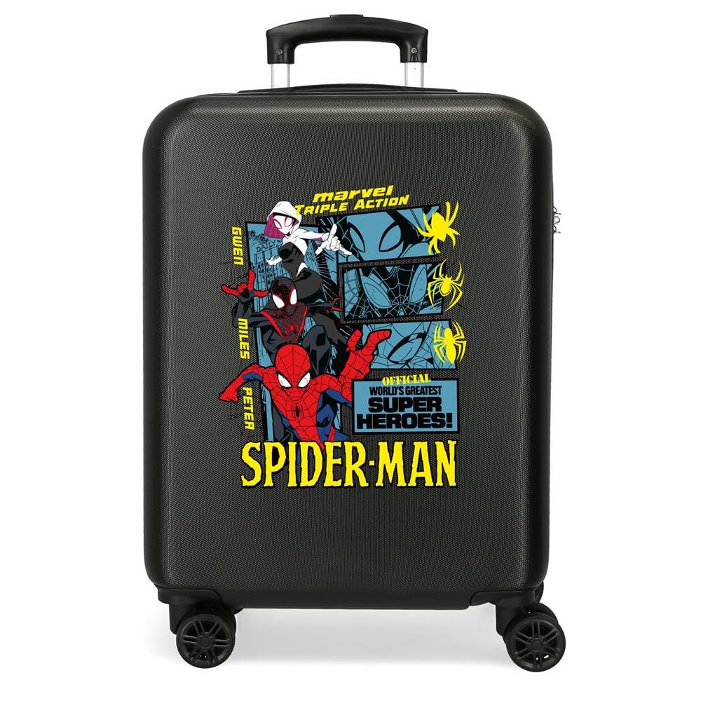 Joumma Marvel Spider-Man Urban Hero Walizka kabinowa czarna 38 x 55 x 20 cm sztywne zapięcie szyfrowe z boku ABS 34 L 2,6 kg 4 podwójne koła bagaż podręczny