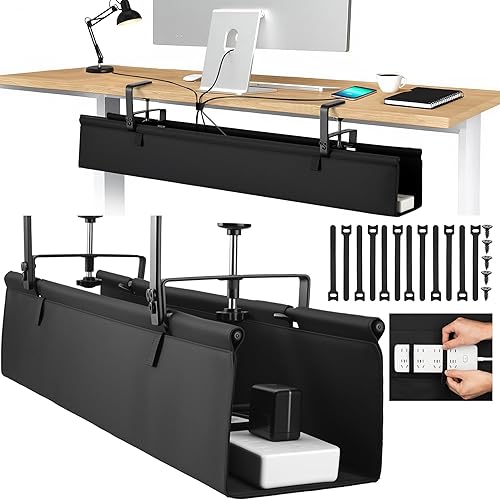 Bandeja grande para organizar cables debajo del escritorio, organizador de cables de tela para organizador de cables, organizador de cables de