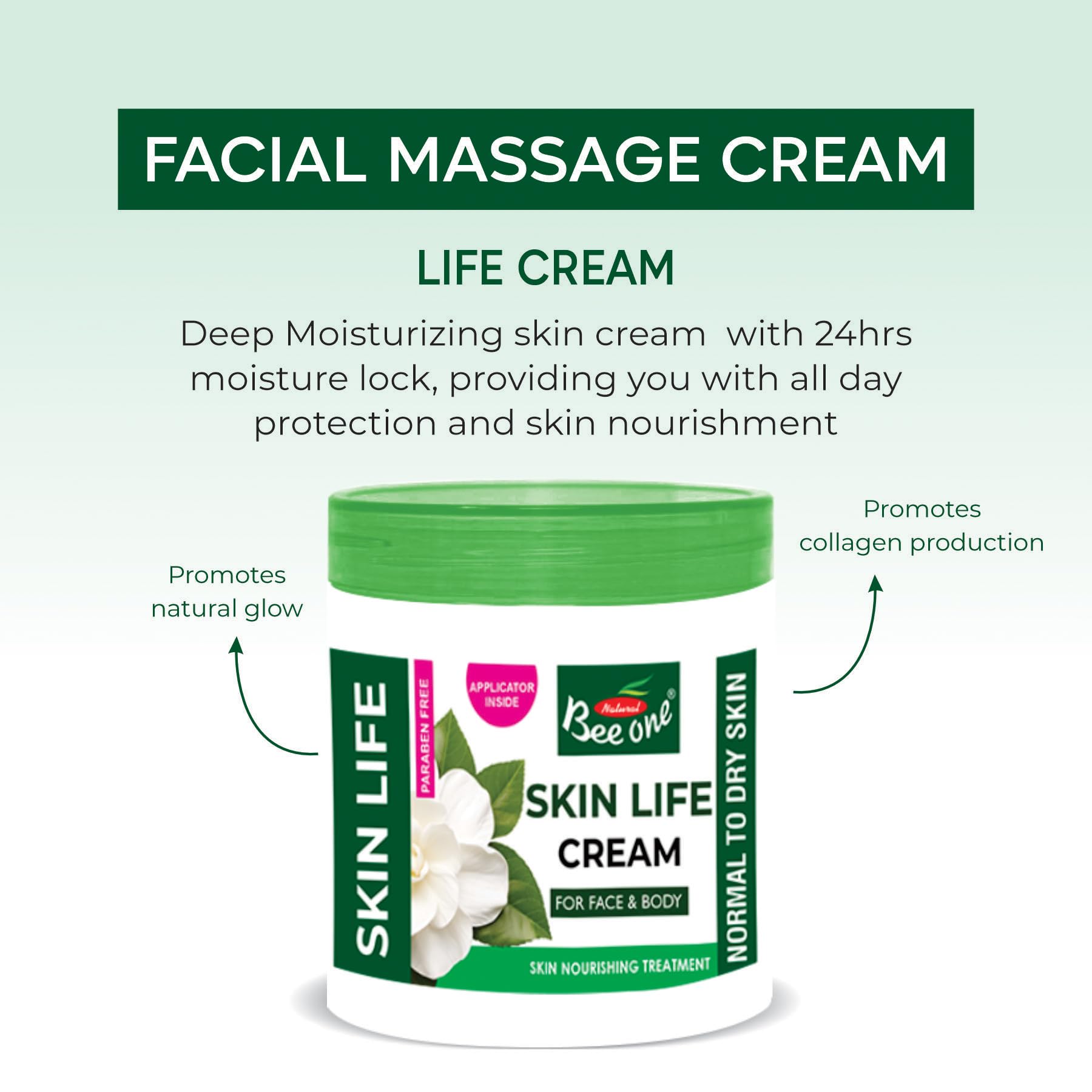 Bee One Life Cream Nourishing Skin Cream 500g for All Skin Types | Provides nourishment and soft skin | with 48hr moisture lock 3