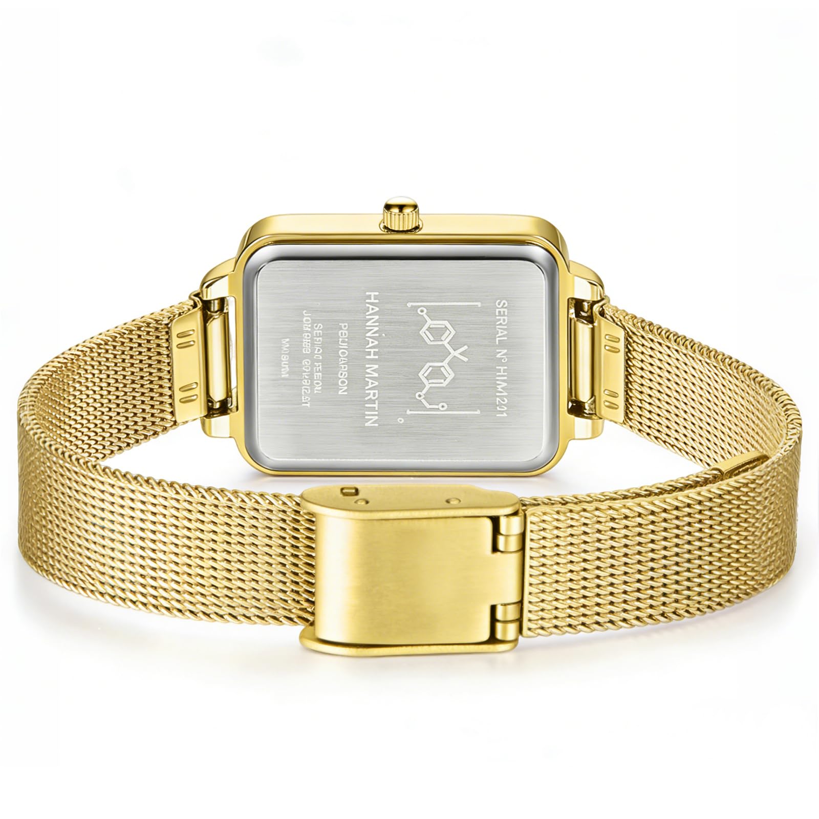 HANNAH MARTIN Uhren für Damen, wasserdicht, analog, Quarz-Armbanduhr, Edelstahlband, modisch, zierlich, Damenuhr, luxuriöses Armband, Diamant