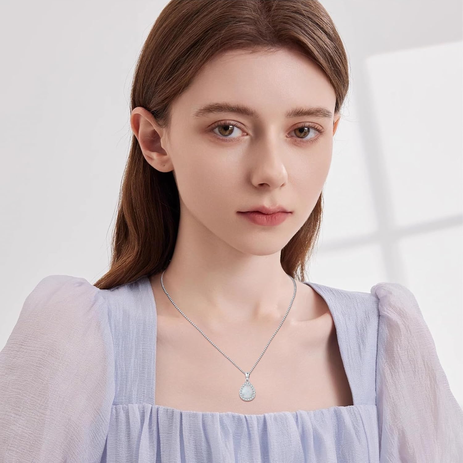 Urn necklace for Ashes 925 Sterling Silver Opal/Turquoise/Moonstone/Moss agate Pendant Cremation Memory Jewelry Keepsake Gifts for Women - Image 6