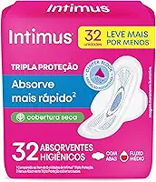 Intimus Absorvente Externo, Tripla Proteção Seca com Abas, 32 unidades
