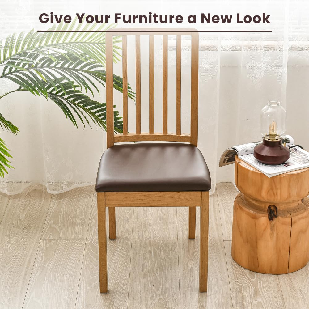 Coprisedili Impermeabili In Pelle PU - Set Da 2 Bianchi Per Sedie Da Pranzo Elasticizzati - Foto 4