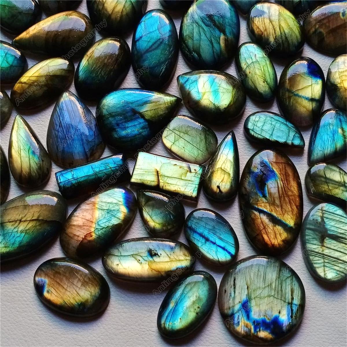10Pcs Natural Labradorite Crystal Pendant Polished Stone Healing Palm Irregular Stones Rainbow Healing Meditation Birthday Gifts AL-10PCKIT - Image 5