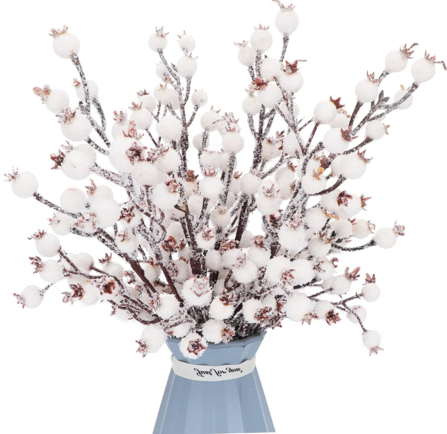 Künstliche Stechpalmenbeerenstiele, Zweige für Weihnachten, mattiert, rote Beeren, Sprays, Winterbeerenzweige für Weihnachtsbaum, Urlaub, Blumenarrangement, Mittelstück, saisonale Dekoration, 41,9 cm,