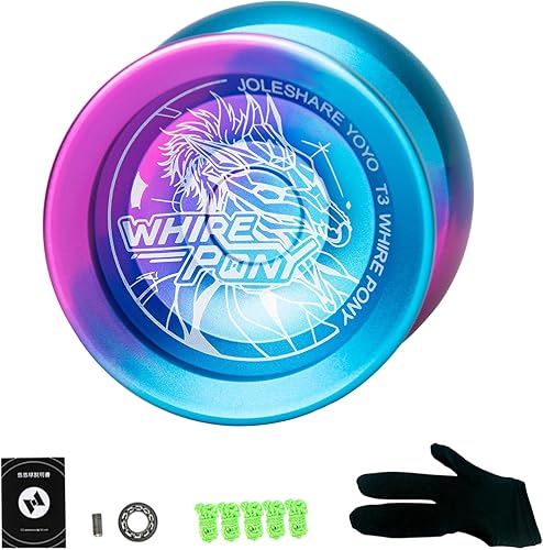 Miniatura 5 de LIXADA Yoyo Ball Aleación de aluminio con rodamientos sensibles y no respondentes+cuerda Yoyo+guante, juego de bolas de yoyo profesional portátil