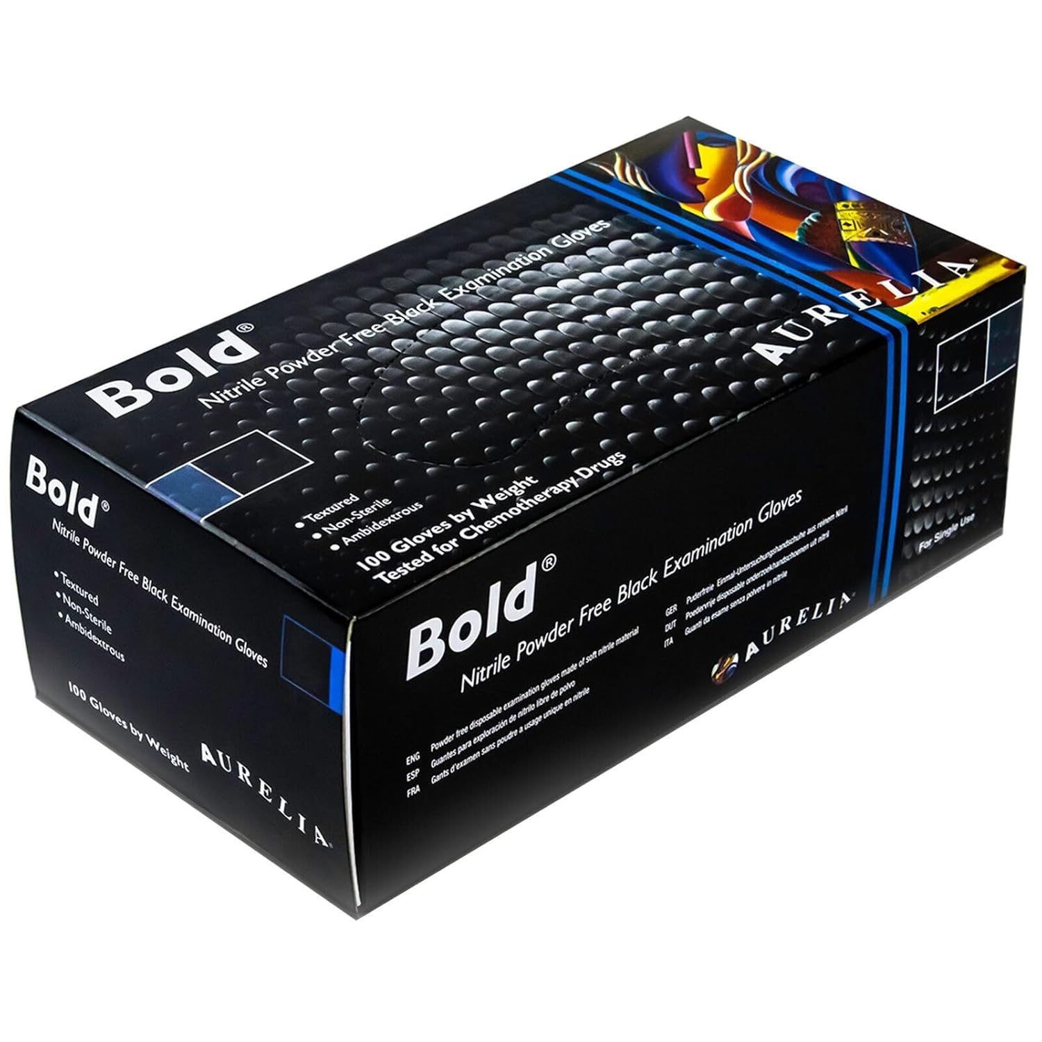 (100) Large Black Nitrile Disposable Gloves | Powder & Latex Free Gloves | Protection for Medical, Industrial, and Home Use | Nitrile Gloves Ideal for Cleaning, Tattooing, Automotive, and More.