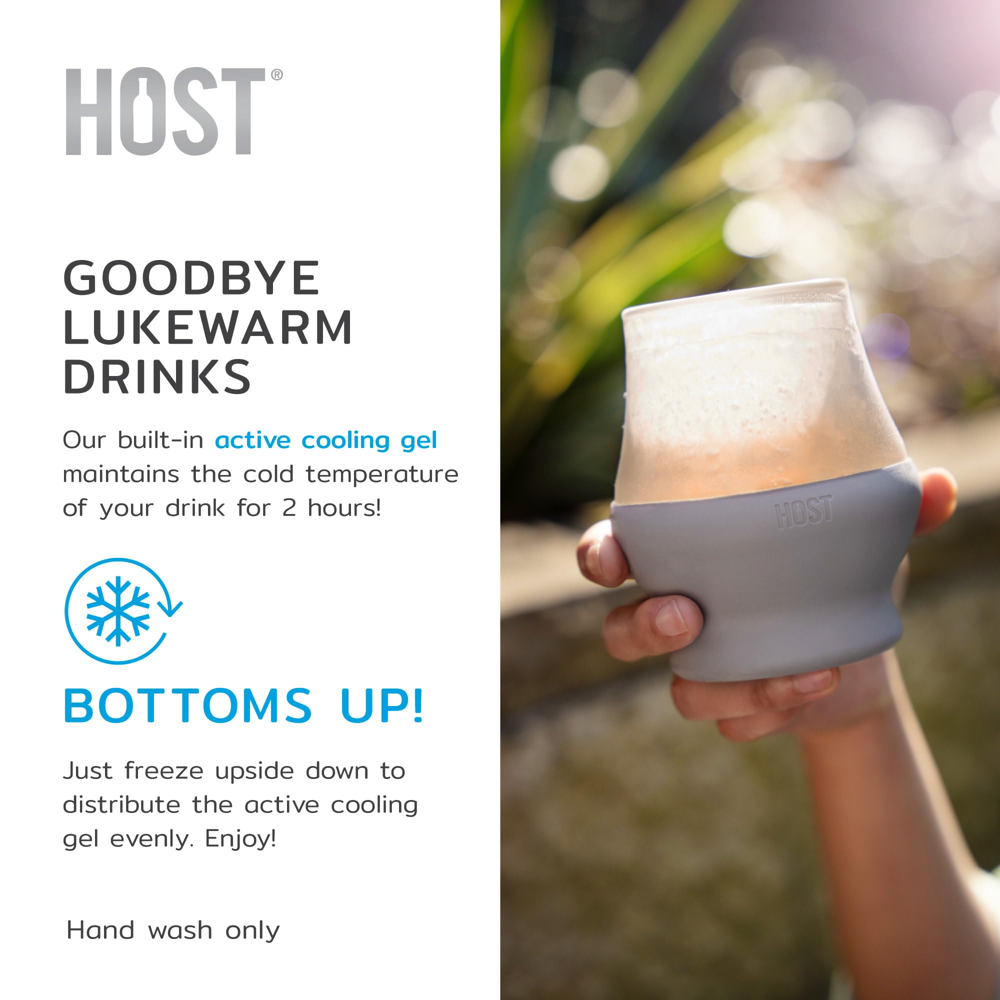Host Glass Sipping Freeze Isolierte Trinkgläser für Bourbon, doppelwandige Gläser mit aktivem Kühlgel, Glasbecher, grau, 170 ml, 2 Stück