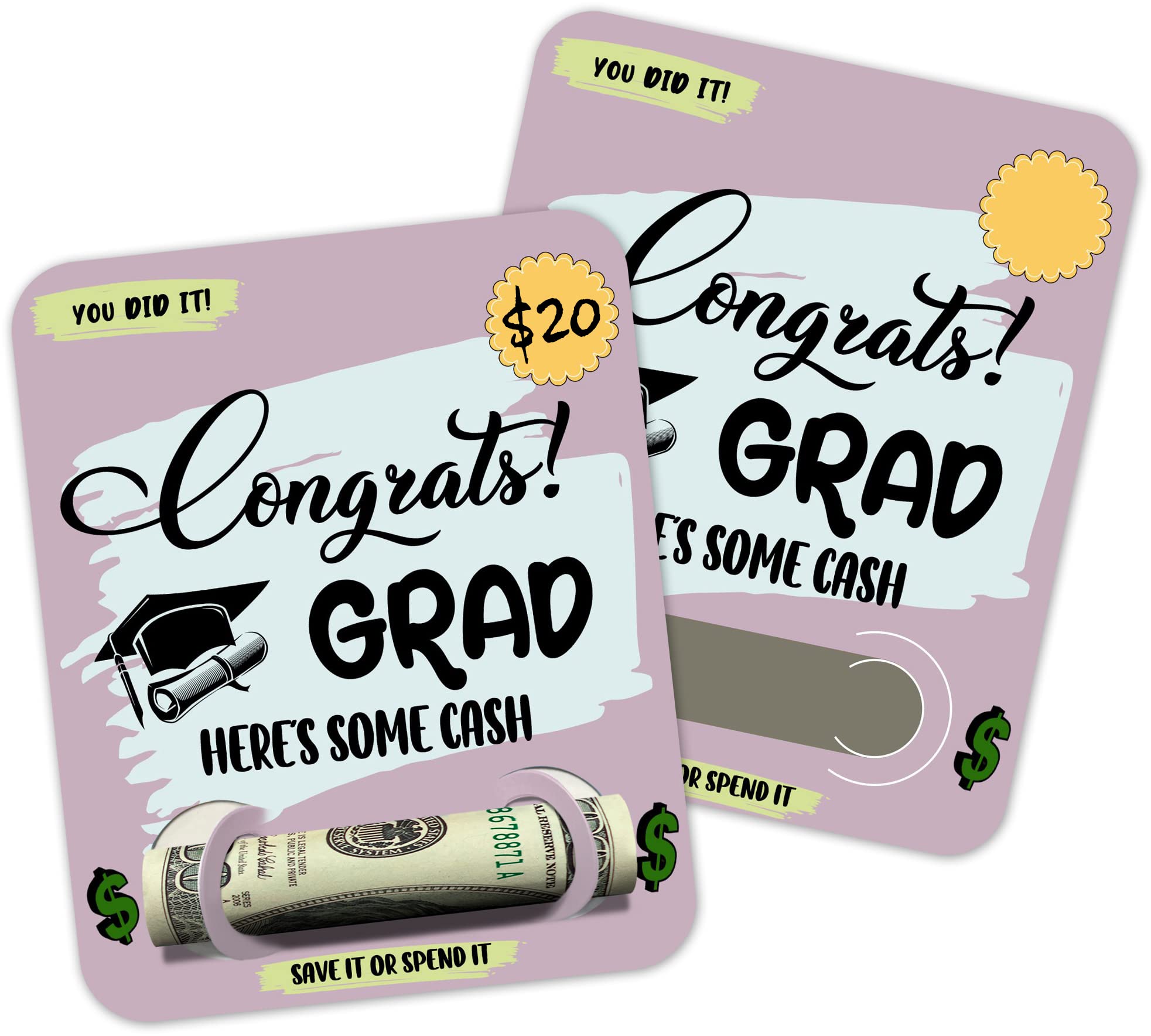 Photo 1 of Graduation Money Holder - Graduation Gifts, Graduation Party Money Card Holder, Gift Card Wallet, High School College Grad Gift Give Money Clip - Pack of 10 /grad16 Graduation Money Holder-16
