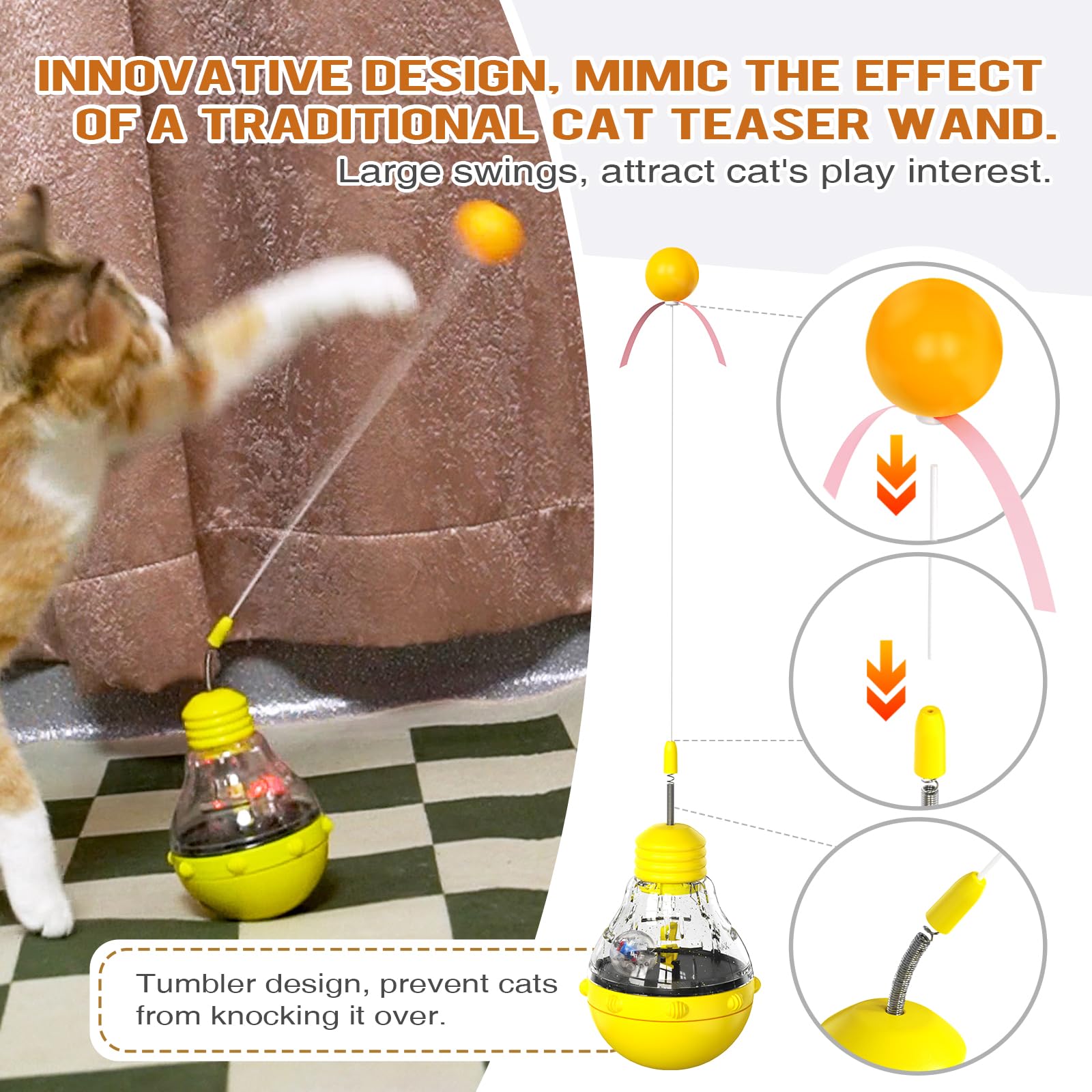 Katzenspielzeug, interaktives Katzenspielzeug für Indoor-Katzen, Katzenfutterspender, Katzen-Leckerli-Puzzle, Katzenpuzzles für Indoor-Katzen, Hände für Katzen, Leckerli-Spender, Spielzeug,