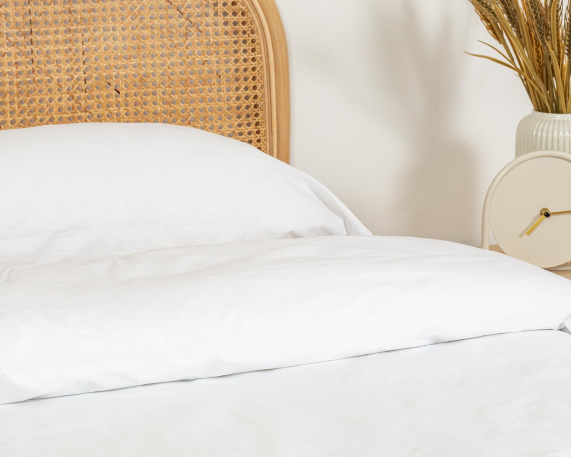 TRAMAS+ Funda Nórdica 100% Algodón, Cama 150, Funda edredón de 220x220cm y 2 Funda de Almohada 90x45cm, Certificado Oeko Tex - Blanco