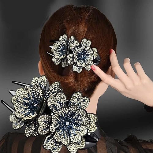 Miniatura 3 de Pinzas para el cabello con diamantes de imitación clip para cola de caballo de pato pasadores de pelo de diamante para mujeres y niñas accesorios