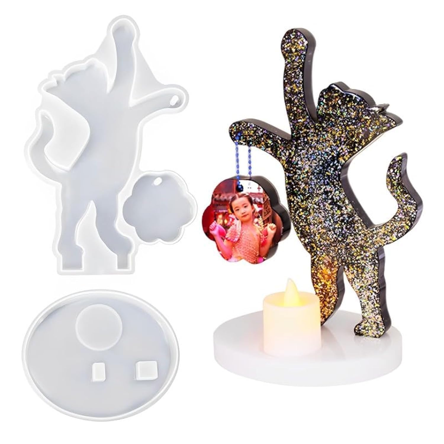 Cat Photo Frame Resin Mold - DIY Silicone Mold For Candlestick Picture Frames