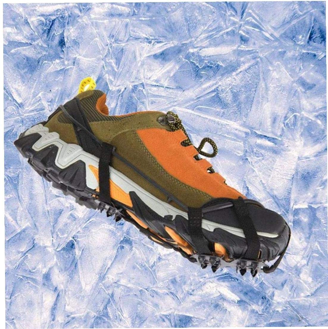 Chaussure Boot Crampons Snow Ice Traction Shoe 24 Dents Snow Antidérapant Crampons Noir M Size Couvre-Chaussures 1 Paire