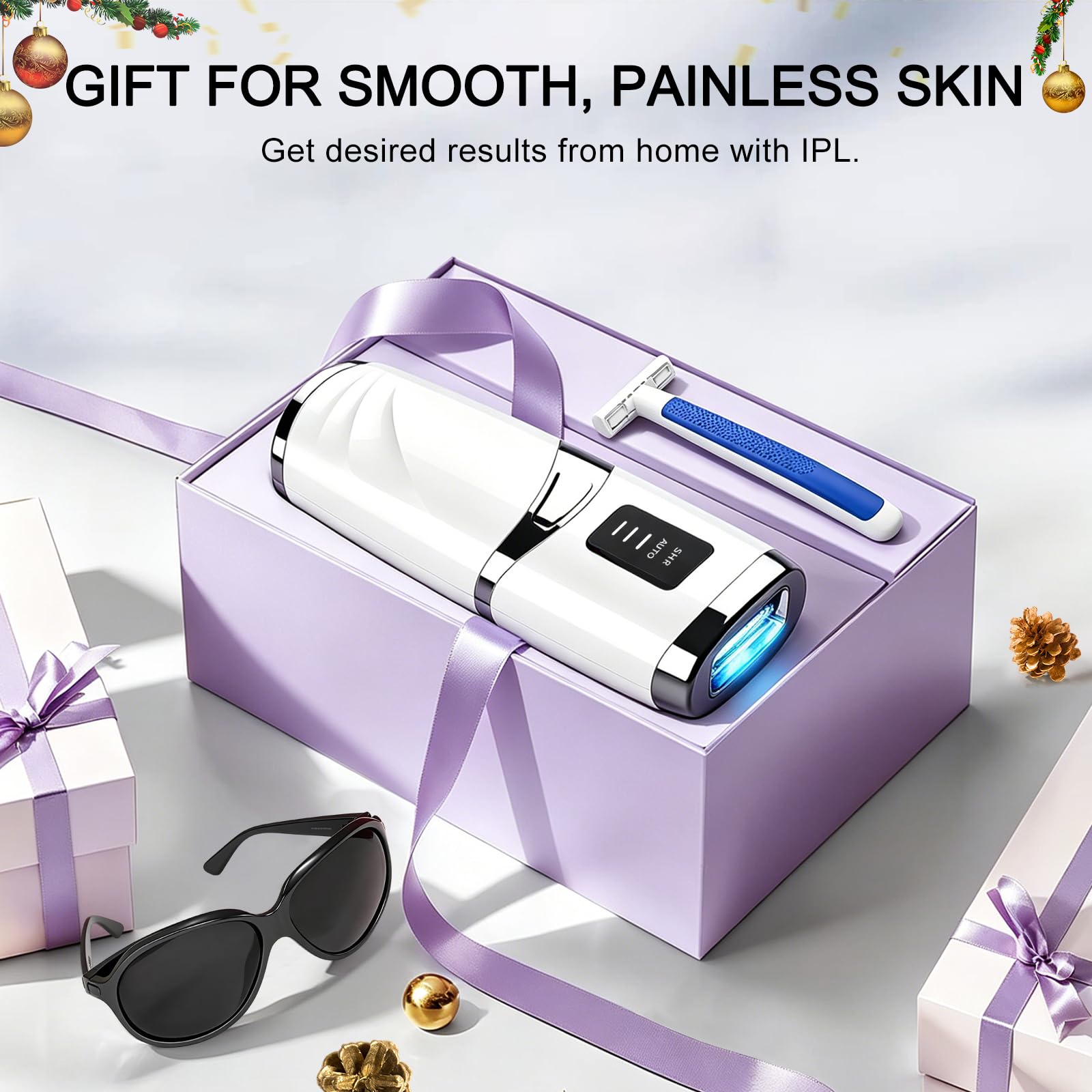 Depiladora Laser Mujer – 999.999 Destellos, 3 Niveles de Energía & Modos SHR/AUTO – Depiladora IPL con Luz Pulsada para Axilas, Piernas, Bikina y Rostro (Para Casa)