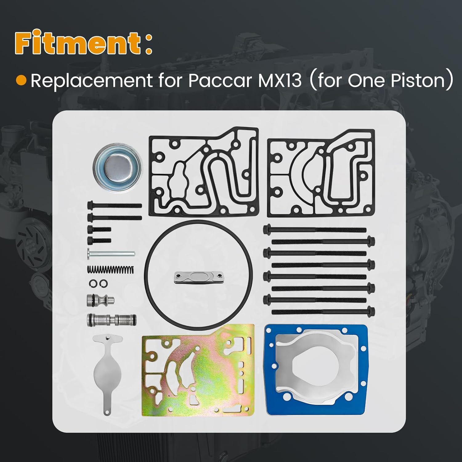 2121411 Air Brake Compressor Repair Kit with Plate Replacement for Paccar Mx13 2139800 9122180000 9122180020