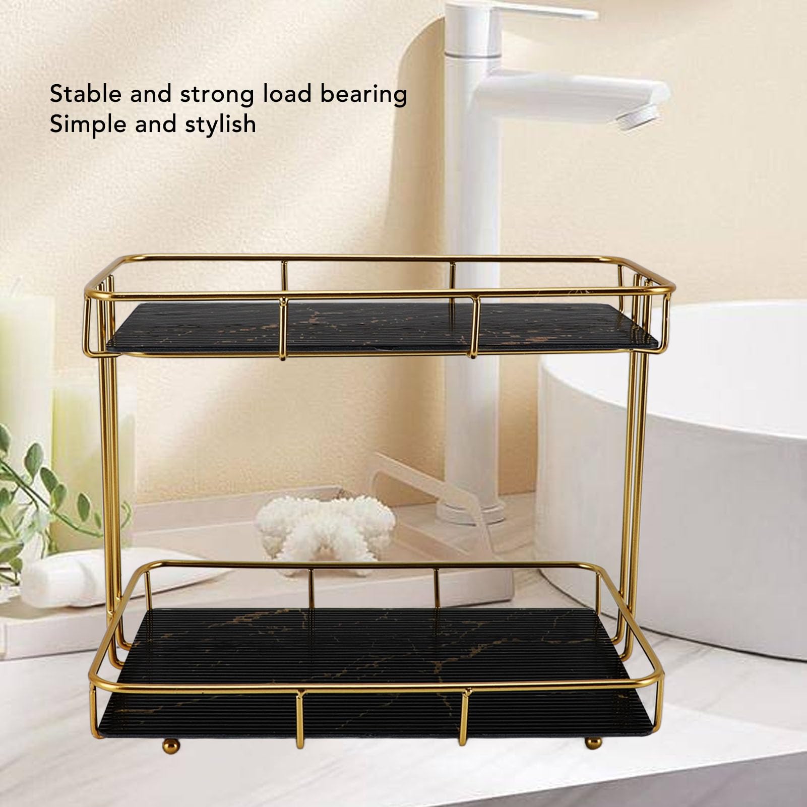Étagère De Comptoir À 2 Niveaux, Pour Salle De Bain Et Épices De Cuisine