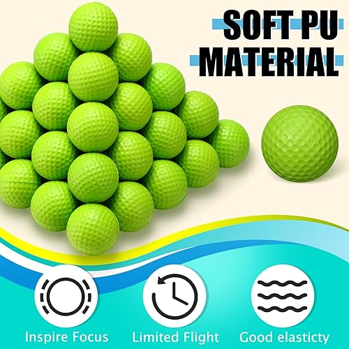 Miniatura 3 de 200 pelotas de espuma para práctica de golf, bolas de entrenamiento de vuelo limitadas, suaves para columpio al aire libre, entrenamiento interior y