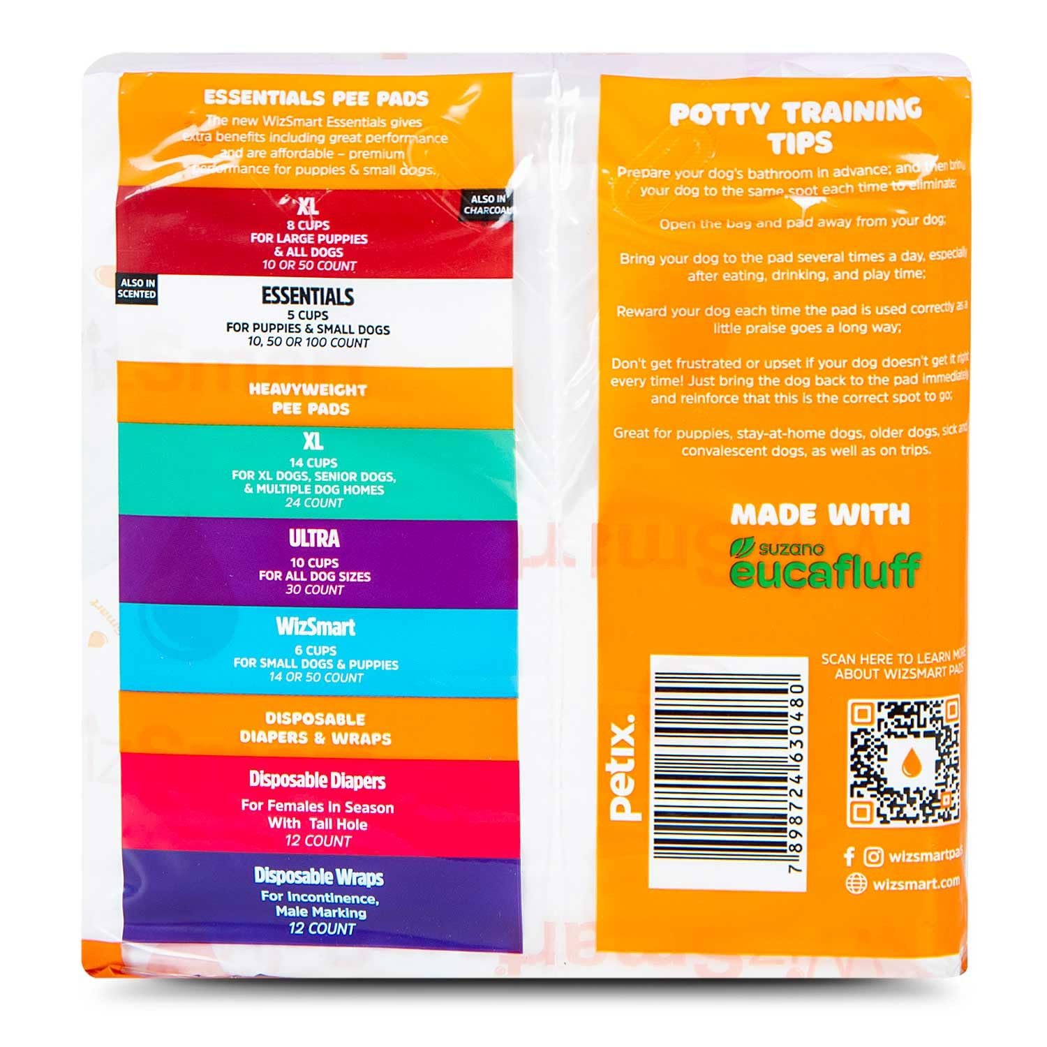 WizSmart Essentials Pads - Almohadillas grandes, 50 unidades, aroma fresco