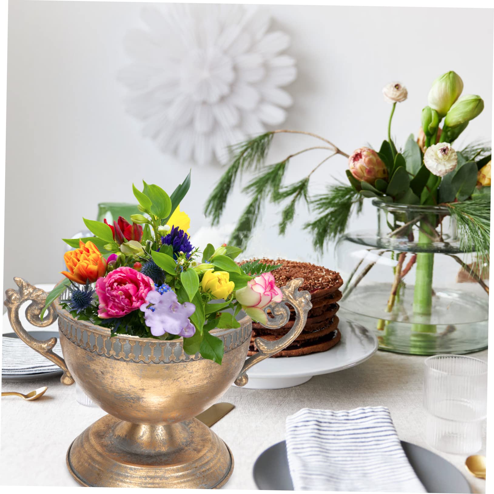 Amazon.co.jp: TOPPERFUN 鉄製ヴィンテージ花瓶 金属製プランター 装飾