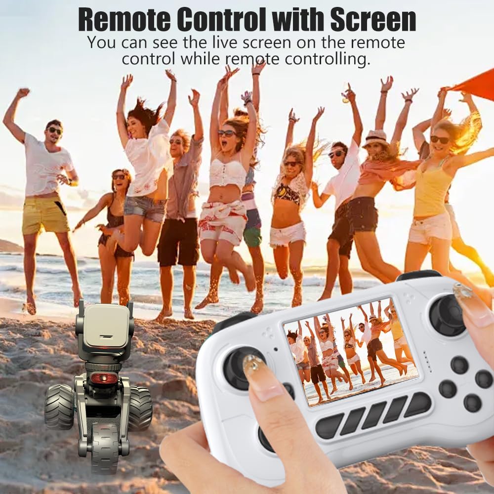 Auto Telecomandata con Fotocamera, Telecomando con Schermo, Modalità Interfono,Funzione foto e Video, Ricarica USB, Pneumatici resistenti all'usura,Offroad Truggy Adulti e Bambini