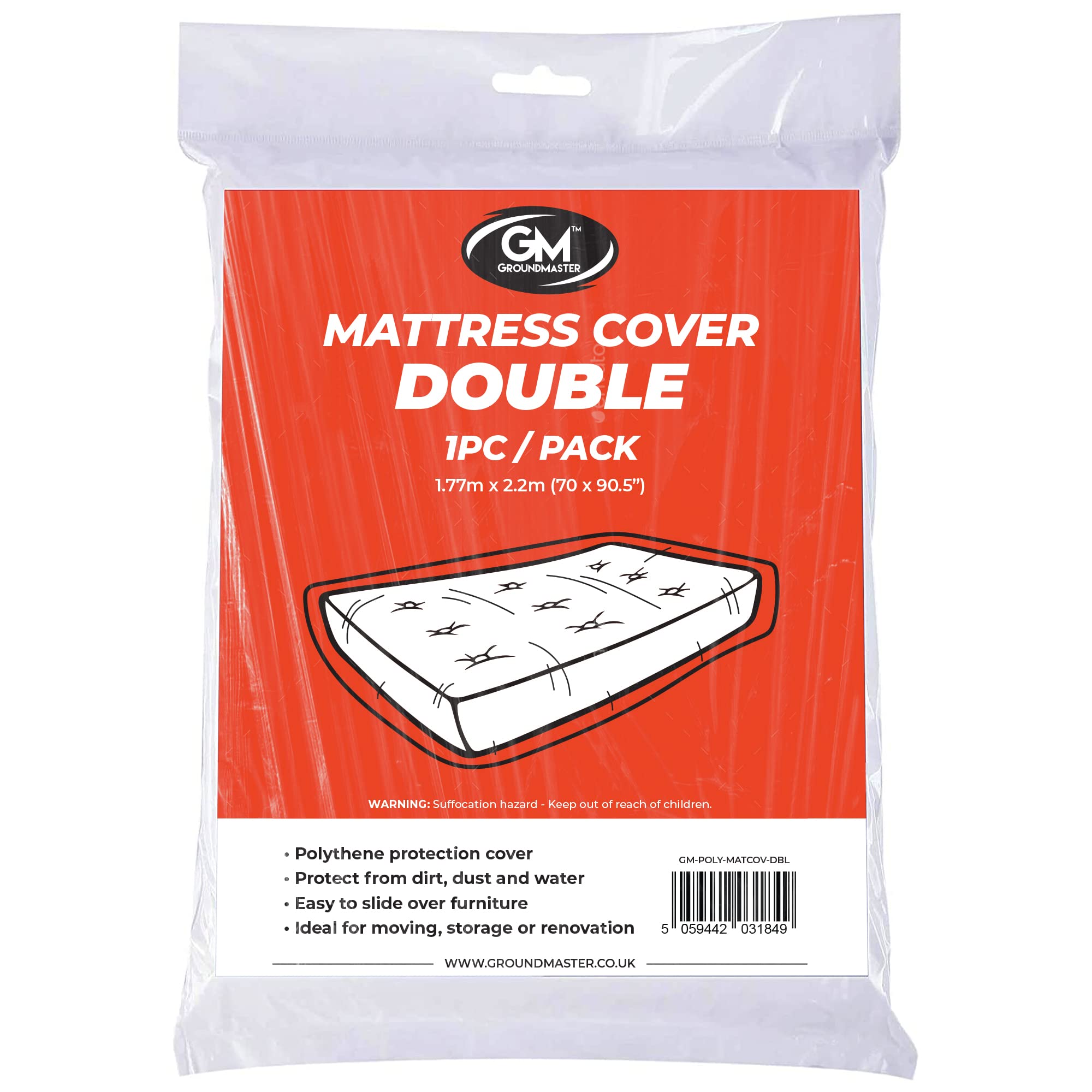 Polythene Plastic Mattress Cover | Heavy Duty Dust Sheet Removal Bag for Storage Moving Painting Decorating (Double Mattress Cover)