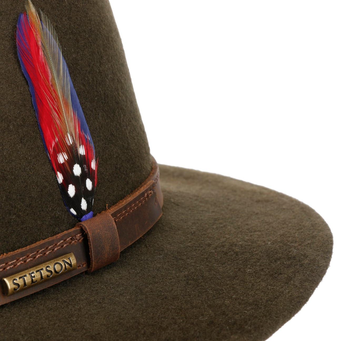 Stetson Chapeau en Laine Lescott Traveller Femme/Homme - Made in The EU Randonneur de Feutre Voyage avec Bandeau Cuir Automne Printemps Hiver Ete Printemps-ete