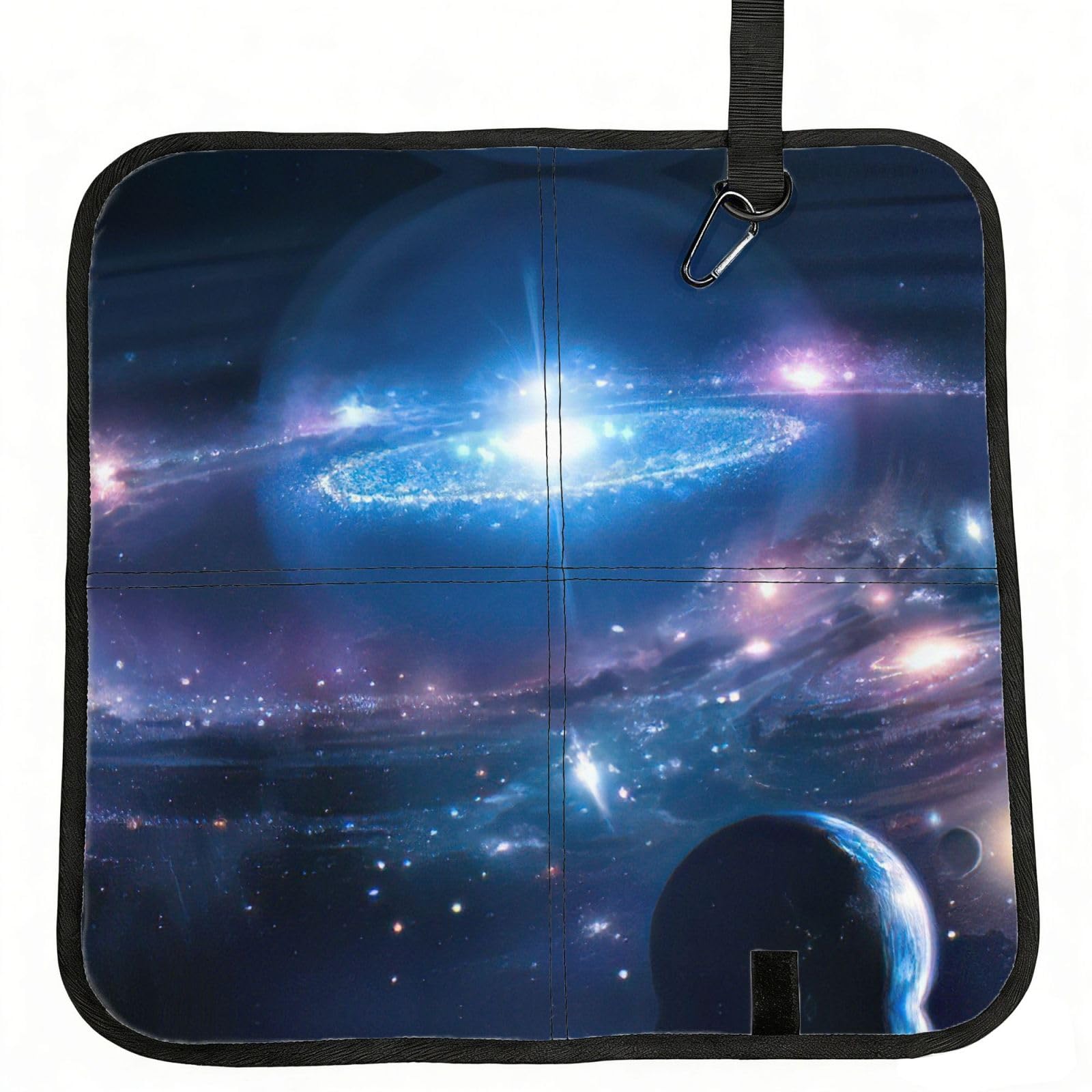 SDEGTHO Space Planets Printed Foldable Seat Pad with Closure, Lightweight Cushion for Airplane Travel Camping