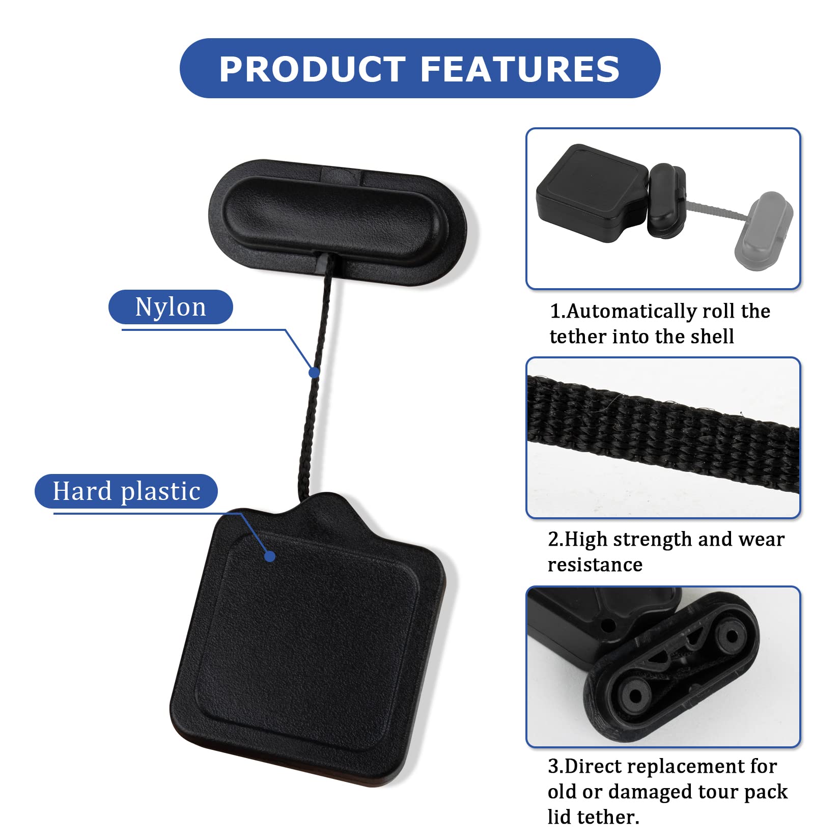 Perfect Fit Car & Truck Hatches & Trunk Lids Aazon.co: Dakchor Tour Pack  Trunk Lid Tether For Harley Touring Road Trunk Lids & Parts For Chevrolet  Tahoe