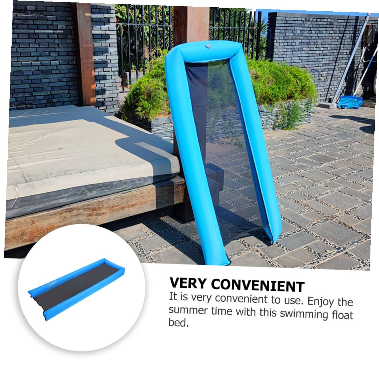Hohopeti Materasso Gonfiabile Galleggiante Resistente per Piscina Lettino Acqua Portatile Leggero e Durevole per Relax Estivo
