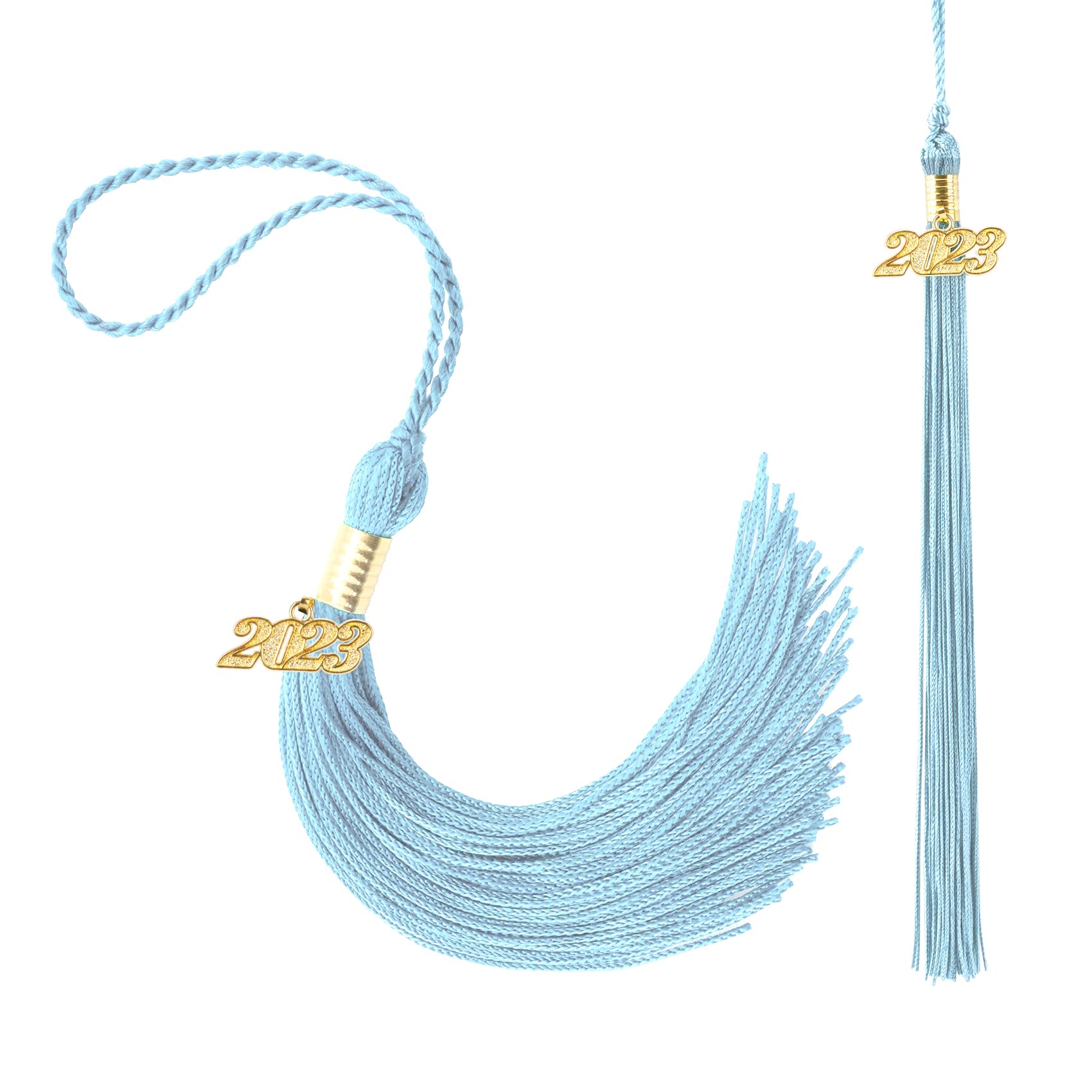2PCS 2023 Graduation Tassels 2023 Classic Graduation Tassel with 2023 Year Charm Graduation Tassel Charms for Graduation Cap, Graduation 2023 Tassel Charm for Graduation Party Ceremonies Gift(Skyblue)