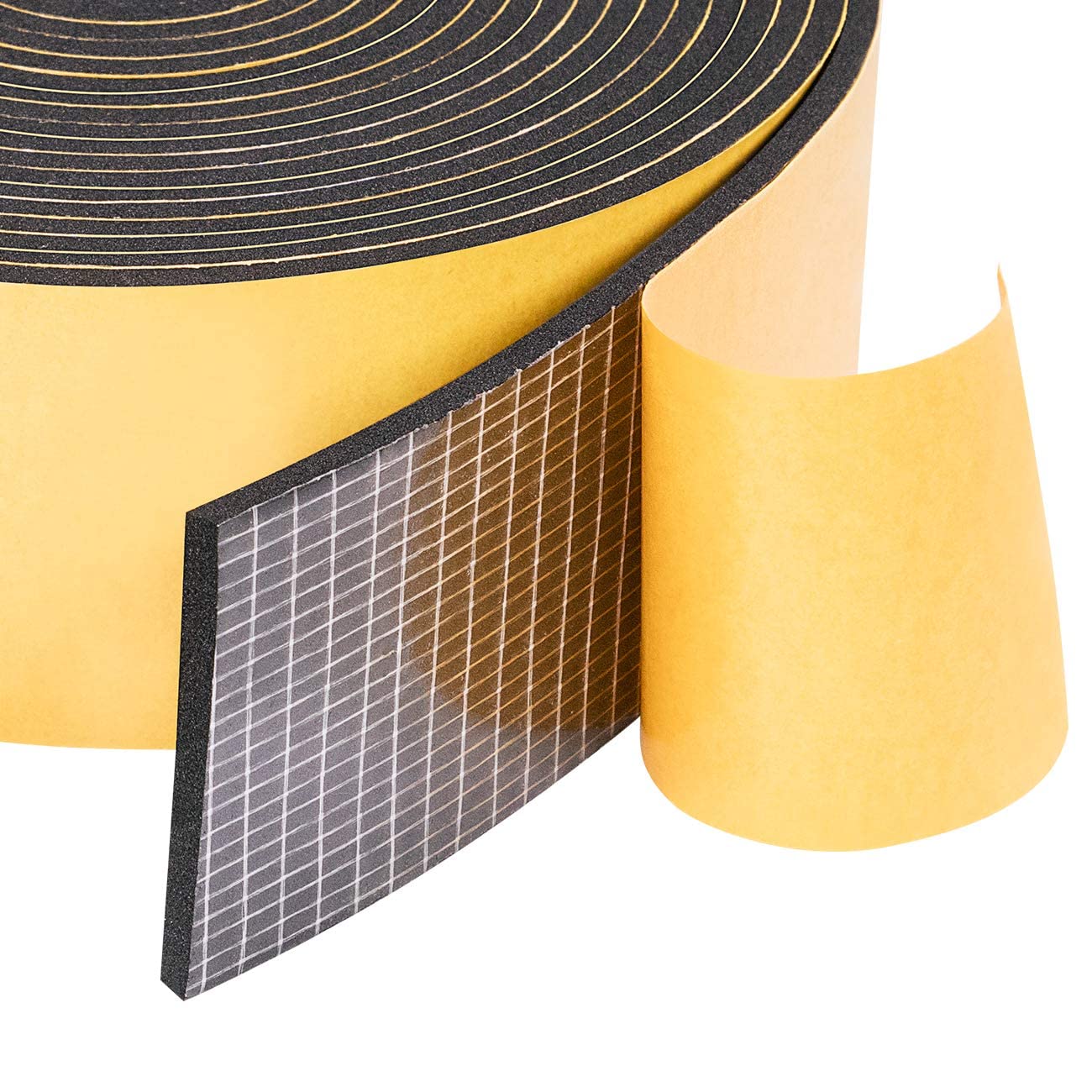 Neoprene Weather Stripping 2" W X 1/8" T, Self Adhesive Foam Rubber Seal Strip Tape, 16 Ft Length